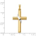 thumbnail image 4 of 14K Two-Tone Hollow Cross With Drape Charm (33 X 16) Made In United States xr562, 4 of 6
