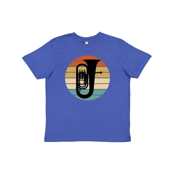 Inktastic Tuba Music Retro Sunset Silhouette Youth T-Shirt
