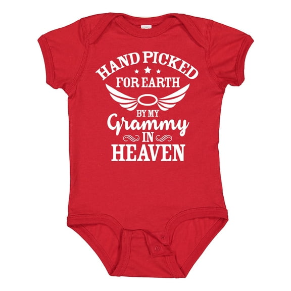 Inktastic Handpicked for Earth by My Grammy in Heaven with Angel Wings Boys or Girls Baby Bodysuit
