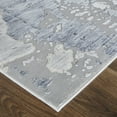 thumbnail image 3 of HomeRoots 514174 12 x 15 ft. Ivory & Blue Abstract Power Loom Distressed Rectangle Area Rug, 3 of 8