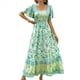 thumbnail image 2 of Vestido Informal, Fluido, con Estampado Floral Bohemio, de Corta y Corte Escalonado para Mujer (Verano 2025) Verde XL, 2 of 9