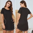 thumbnail image 3 of Ladies Pajamas Round Neck Dress Short Sleeve Pajamas Plus Size Casual Pajamas S-XXL, 3 of 7
