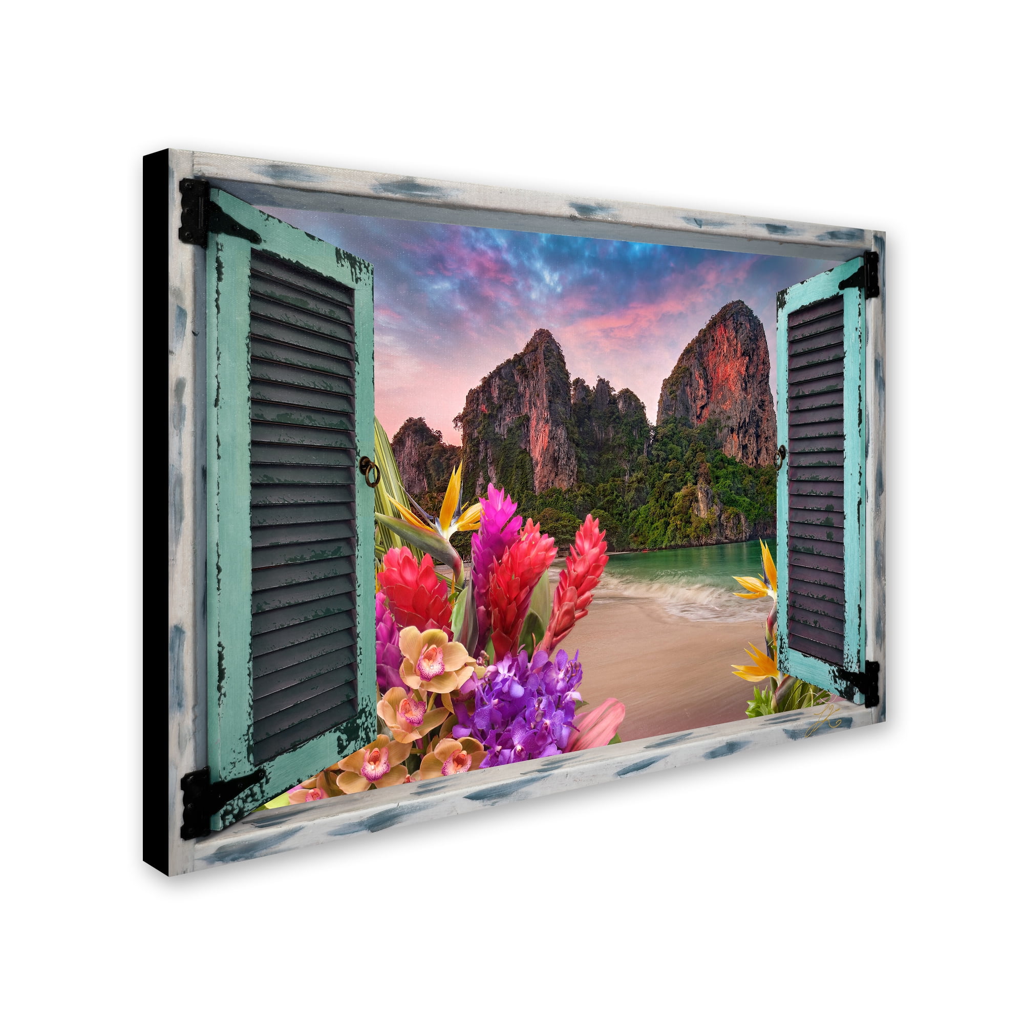 Trademark Fine Art "Tropical Window to Paradise VI" Canvas Art by Leo Kelly