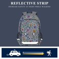 thumbnail image 5 of FORMRS Unisex School Backpack 17" Student Travel Bag with Laptop Compartment, Green Wildflower Pattern, 5 of 7