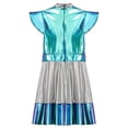 thumbnail image 5 of TiaoBug Girls Halloween Alien Dresses Cap Sleeve High Waist Metallic A-Line Dress Space Dress Up Blue 12, 5 of 7