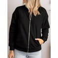 thumbnail image 3 of Weardear Womens Zip Up Sweatshirts Jackets Long Sleeve Casual Loose Outwear with Pockets, 3 of 6