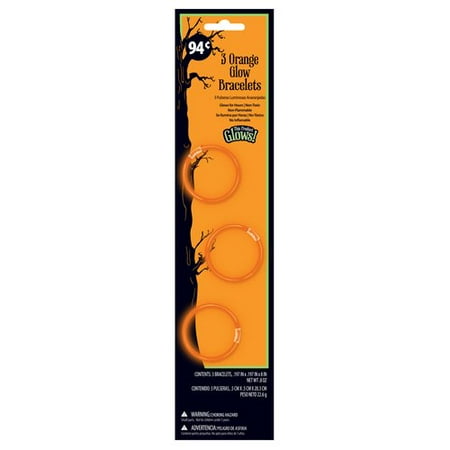 Omniglow 3pk 8" Orange Glow Bracelet/Necklace