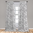 thumbnail image 5 of Ambesonne Animal Curtains, Butterfly and Freedom, Pair of 28"x63", White and Black, 5 of 5
