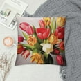 thumbnail image 2 of COMIO  Square Throw Pillow Covers Beautiful Tulips Flowers Vintage Floral Design Pillow Cases Decorative for Home Bedroom Sofa Pillowcases Standard, 2 of 5