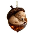 thumbnail image 3 of Sunxin Hangs Animal Ornaments Christmas Ornaments 2D Acrylic Animal Christmas Tree Pendant Figurine Decorative Home for Wall Room Garden, A Small Dog Pine Nut Animal Pendant, 3 of 4