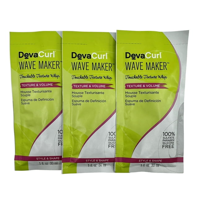 DevaCurl Wave Maker Fouet à Texture Tactile 1 OZ Lot de 3