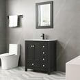 thumbnail image 5 of Eclife 30" Black Bathroom Vanity Set with Integrated Sink Top, Water Saving Faucet Drain, 5 of 13
