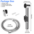 thumbnail image 5 of Celectigo Handheld Bidet Sprayer Head and Hose Replacement - Stainless Steel Hose, Chrome Finish, Wall Mount Options, 1 Pack, 5 of 6