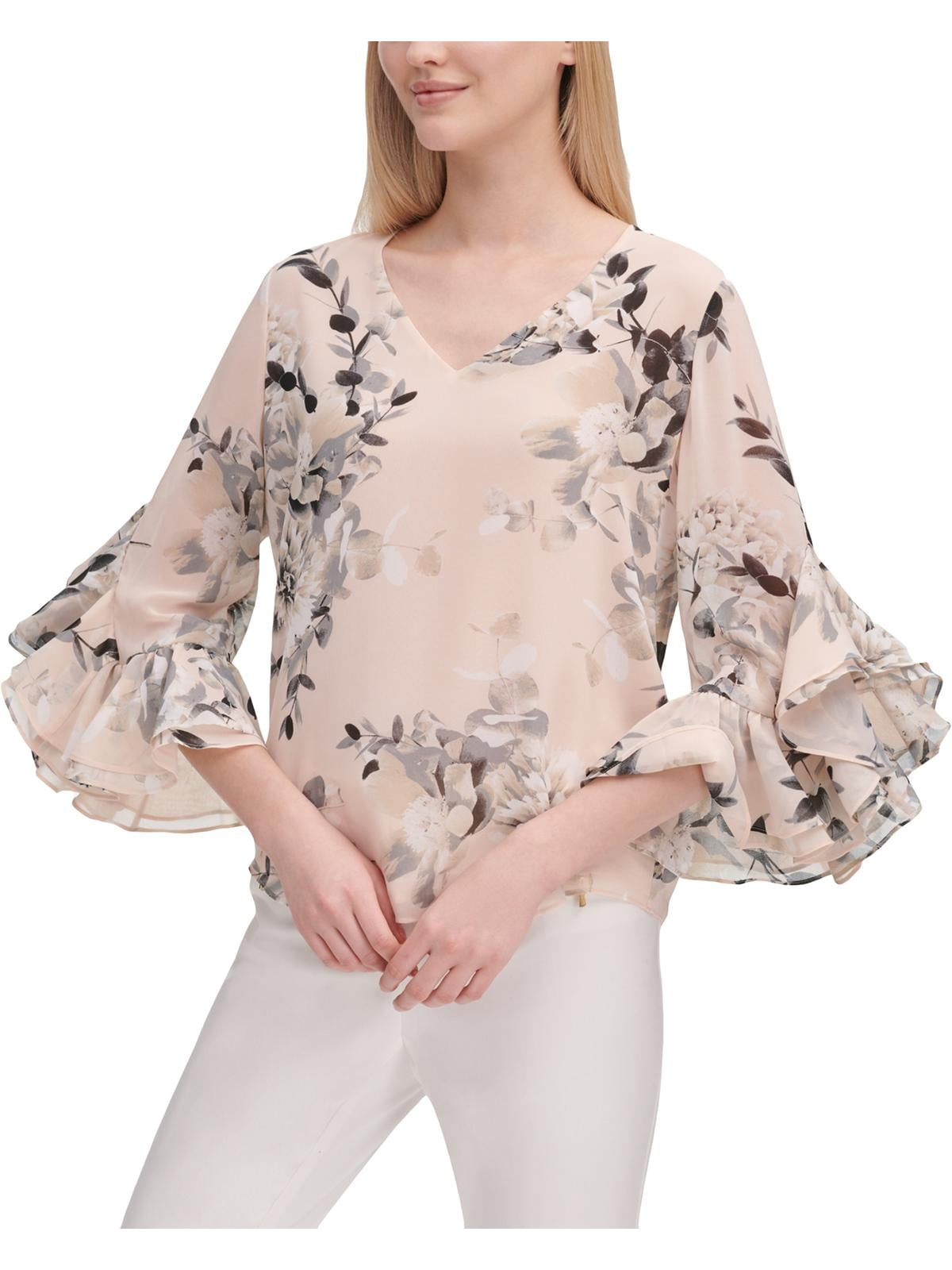 calvin klein floral blouse