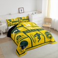 thumbnail image 3 of Erosebridal Football Comforter Set Twin,Rugby Bedding Set,Football Helmet Down Comforter for Teen,Sports Reversible Bed Set with 1 Pillowcase for Bedroom(Green Bay), 3 of 7