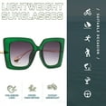 thumbnail image 4 of Simple fashion sunglasses with large frame, PC material, metal, high definition, Green, 4 of 5