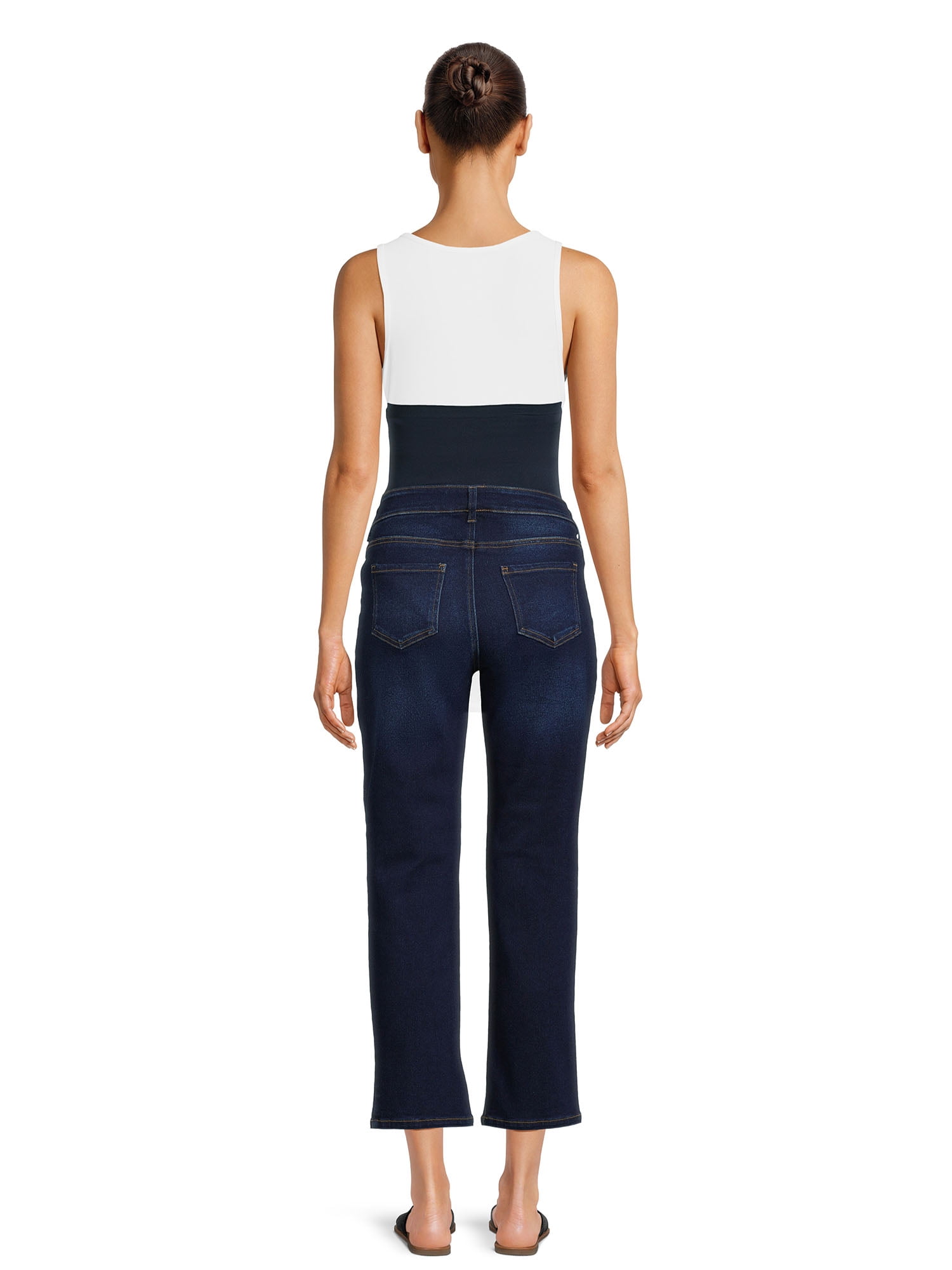 Time and Tru Women's Maternity Straight Jeans with Belly Band