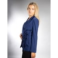 thumbnail image 3 of DARING DIVA Women's Elegant Double Tie Wrap Blazer XS Navy Blue, 3 of 7