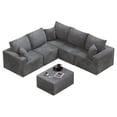 thumbnail image 4 of Homall V Shaped Corner Modern Sofa Sectional Cloud Couch with Deep Seat No Assembly Required Corduroy Fabric Couches for Living Room and Apartment,Gray, 4 of 9