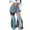 Light Blue, variant on BVOFAR Womens High Waist Patchwork Flare Jeans Plaid Bell Bottom Ruffle Hem Denim Pants with Pockets Trendy Casual Trousers