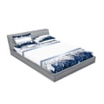 thumbnail image 2 of Ambesonne Christmas Fitted Sheet & Pillow Sham Set, Yule Winter Border, King, Dark Blue White, 2 of 2