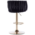 thumbnail image 4 of 24-32 Inch Velvet Woven Bar Stools, Counter Height Adjustable Swivel Barstools High Bar Chairs with Back & Golden Metal Base, Stools Chair with Footrest for Home Kitchen Island, Pub(Black,Set of 8), 4 of 9