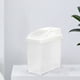 thumbnail image 2 of Contenedor de cereales con ruedas para alimentos secos, resistente a la humedad, portátil para cocina El color blanco, 2 of 8