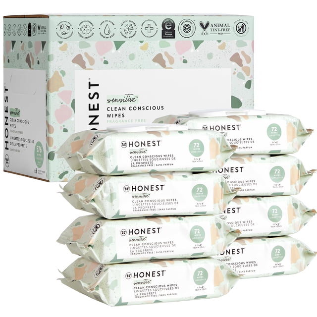 Toallitas húmedas para bebés The Honest Company Clean Conscious, sin perfume, 576 unidades