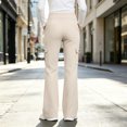 thumbnail image 6 of Women's Yoga Pants with 6 Cargo Pockets Wide Leg Cargo Pants Stretchy Soft Fabric Slim Fit, Pull On, Tummy Control Leggings, Wide Leg, Skinny, Comfort, Hiking Beige XL, 6 of 9