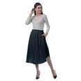 thumbnail image 2 of Moomaya Femmes Jupe W / Poches Taille Élastique Jupes d'Été Fluides Solides, 2 of 6