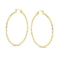 thumbnail image 2 of Creole Twisted Rope Cable Big Large Hoop Earrings for Women for Teen 18K Gold Plated Brass Lightweight 2 Inch Diameter, 2 of 4