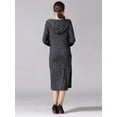 thumbnail image 2 of SUNSIOM Robe de Grossesse pour Femmes, Couleur Unie, Manches Longues, Capuche, Robe Midi Ample de Maternité, 2 of 8