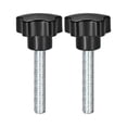 thumbnail image 5 of Uxcell M10 x 60mm Rosca Macho Cabeza de 48mm Perillas en Forma de Estrella Galvanizadas Negras 2 Paquete, 5 of 5