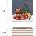 thumbnail image 2 of FMSHPON Merry Christmas Xmas Tree Winter Deer Gift Set of 6 Coaster for Drinks, Absorbent Ceramic Stone Coasters Cup Mat with Cork Base for Home Kitchen Room Coffee Table Bar Decor, 2 of 3