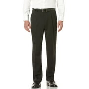 Perry Ellis Men's Classic Fit Double Pleat No Iron Microfiber Melange Dress Pants Dark Gray Size 36X34