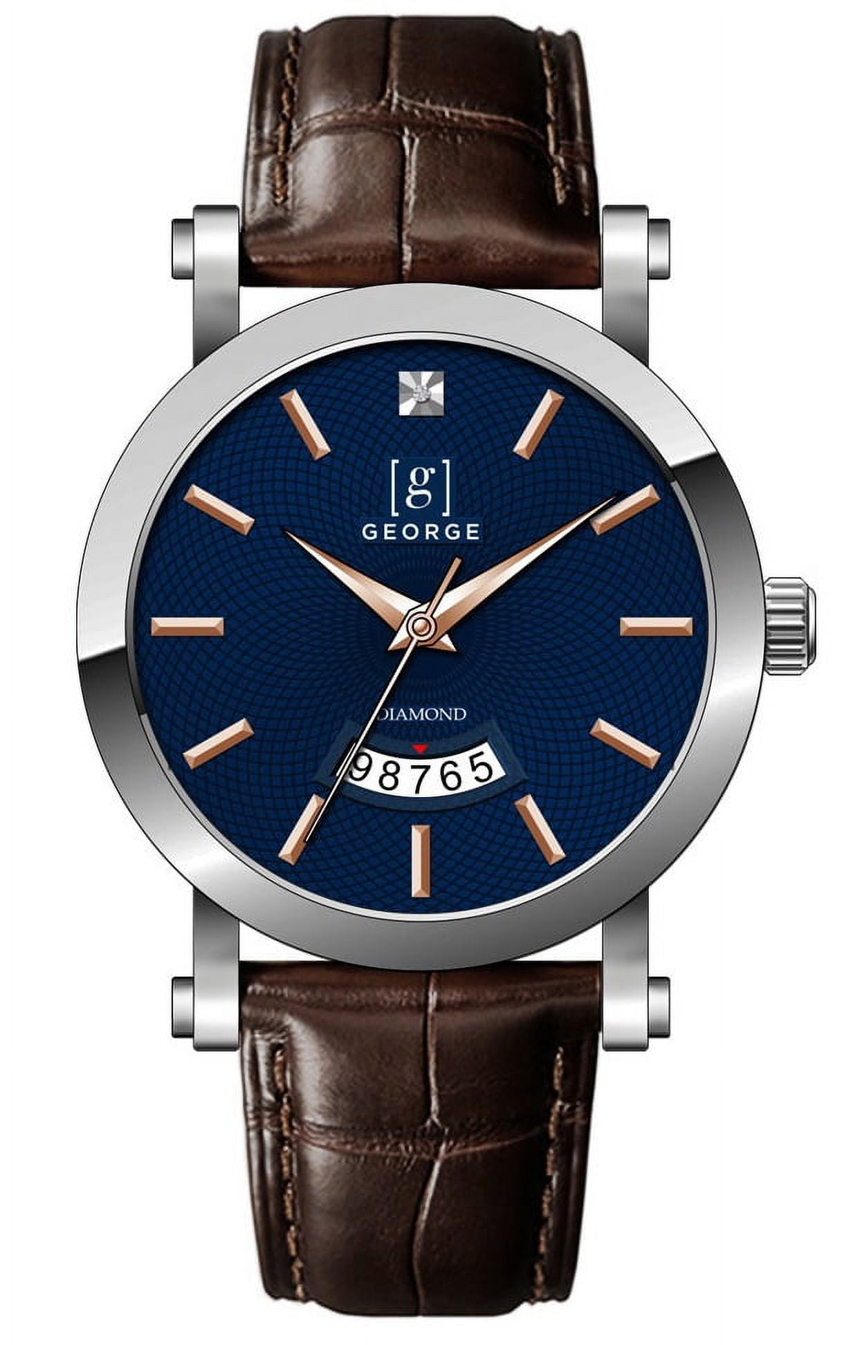 George Men's Analog Cuff Wristwatch with Bracelet Accessory
