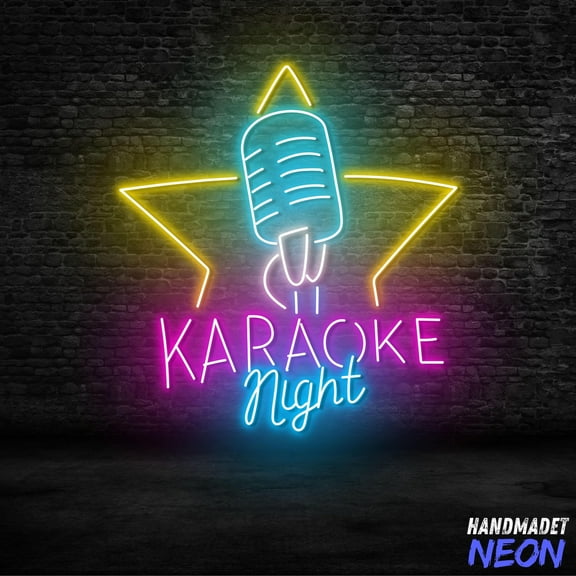 Handmadetneonsign Karaoke Night Neon Sign, Music Room Wall Decor, Custom Neon Light, Gift For Music Lover 134638