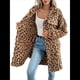 thumbnail image 1 of Chaqueta Larga de Piel Sintética para Mujer, con Estampado de Leopardo, Botones y Solapa, de Franela, para Invierno y Otoño. Marrón Oscuro XL, 1 of 9