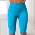 thumbnail image 5 of Women's Textured Yoga Shorts with Side Pockets, High Waist Tummy Control Workout Shorts with Peach Hip Lifting Design, Seamless Fitness Shorts for Women, Comfortable Tight Fit Exercise Shorts, 5 of 7