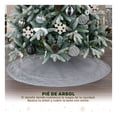 thumbnail image 2 of Pie de Árbol de Navidad Tejido Tipo Lana, Falda para Pino Navideño Esquimal (Gris), 2 of 6