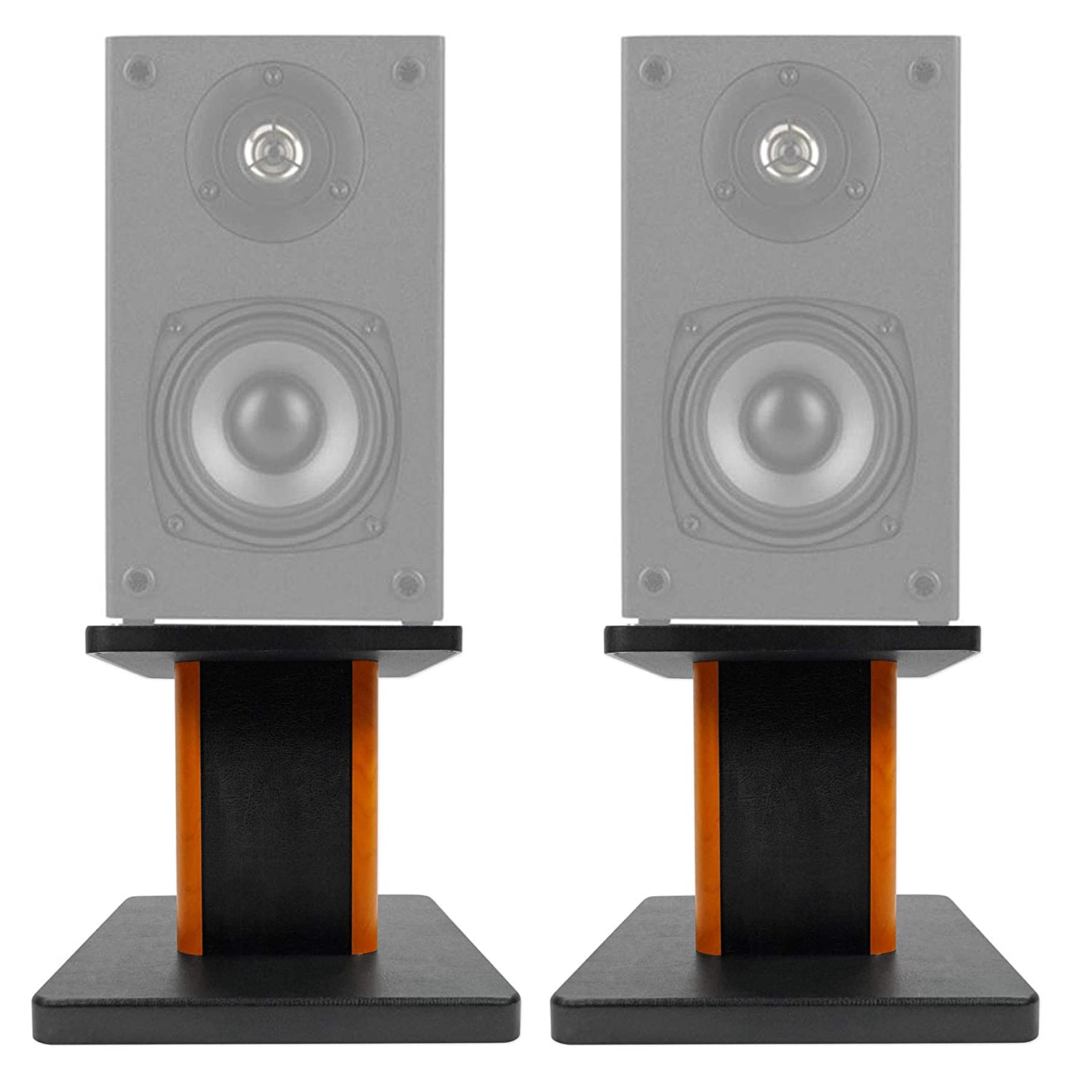 8” Wood Bookshelf Speaker Stands for Dayton Audio B452 4.5" Bookshelf