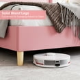 thumbnail image 4 of Queen Size Rattan Bed Frame with Headboard, Black Boho Cane Platform Bed Frame with Strong Metal Slat, Noise Free, No Box Spring Needed, Pink, 4 of 6