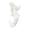 thumbnail image 3 of deevoka Garden Sitting Mermaid Figure Statue Elegant for Pool Pond Mermaid Sculpture White, 3 of 9