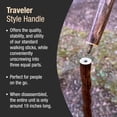 thumbnail image 4 of Brazos Twisted Traveler's Stick Brown Oak Wood Walking Stick 55 Inch Height, 4 of 7