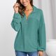 thumbnail image 3 of Tops De Otoño Invierno Para Mujer, Suéteres Sueltos Para Mujer, Cierre De Cremallera, Patrón De Empalme, Solapa Para Fiesta, Club ANGGREK Lago Azul XL, 3 of 6