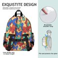 thumbnail image 5 of Colorful Butterfly Pattern Cute School Backpack Bag for School with Padded Back and Adjustable Shoulder Straps 15.25"x11.5"x5.25", 5 of 5