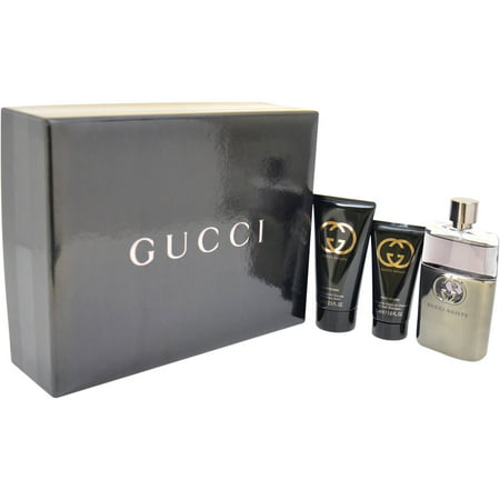 Gucci Coupable par Gucci pour les hommes - 3 Pc Gift Set 3 oz Eau de Toilette Vaporisateur, 2,5 oz Baume Après-rasage, 1,6 oz All Over Shampoo