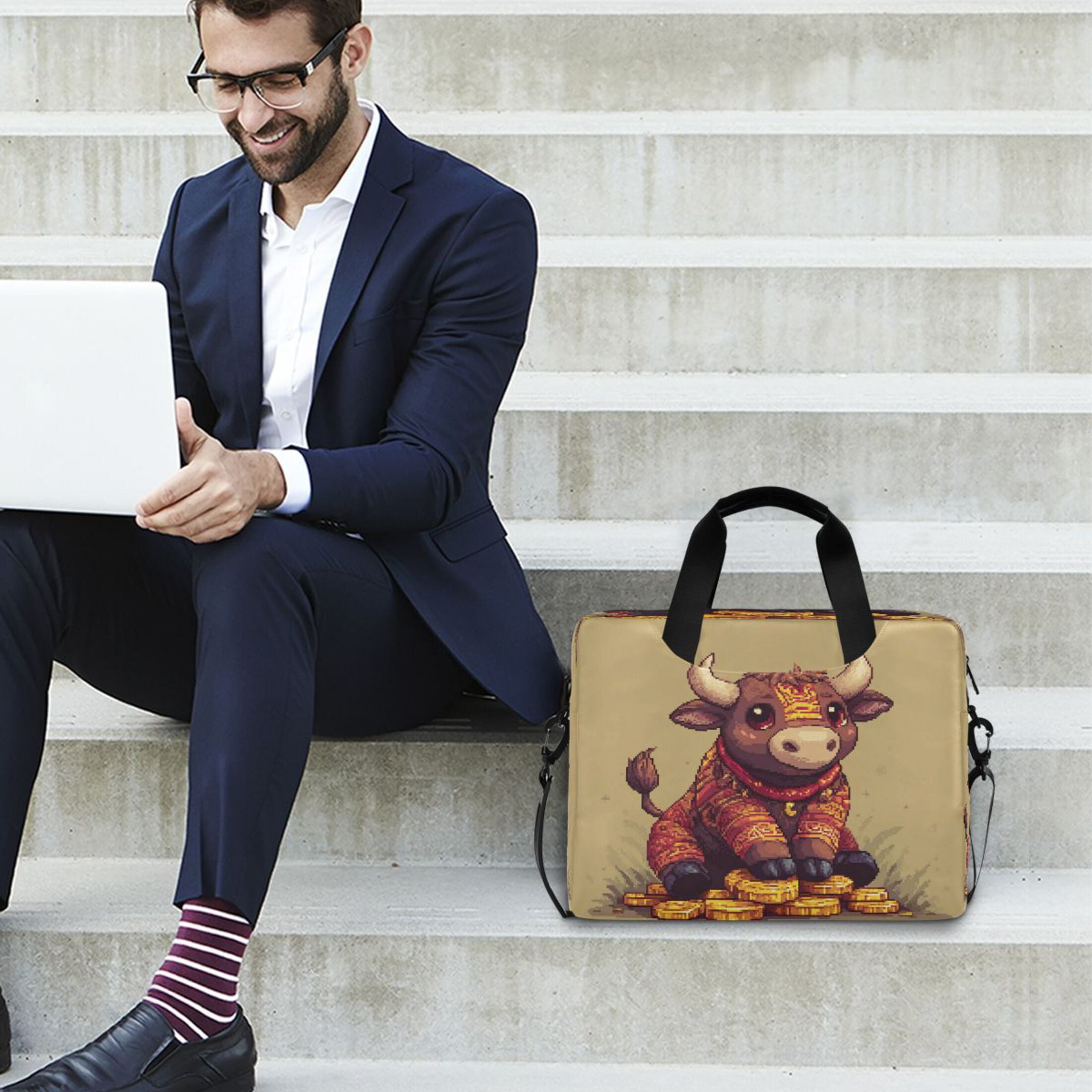Laptop Bag Laptop Briefcase 15.7 x 3 x 11.8 Inches Laptop Bag Briefcases Laptop Storage Travel Laptop Bag Work Laptop Bag Gray Cow
