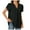 Black, variant on Womens Summer Tops Dressy Chiffon Petal Short Sleeve V Neck Tunic Leggings Ladies Clothing