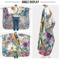 thumbnail image 5 of Vintage Bird Flower Salon Cape, Hair Cutting Cape with Snaps, Professional Large Barber Stylist Hairdresser Cape, Waterproof Machine Washable, 65" x 55”, 5 of 7